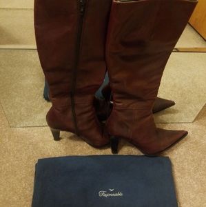 Wine Burgandy Oxblood Leather boots